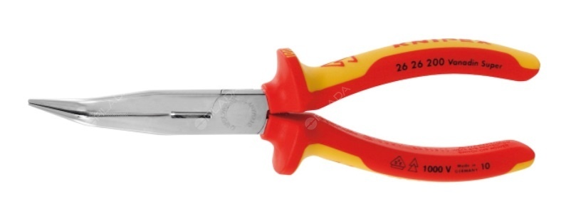 KNIPEX kleště ploché oblé VDE 2K chrom zahnuté