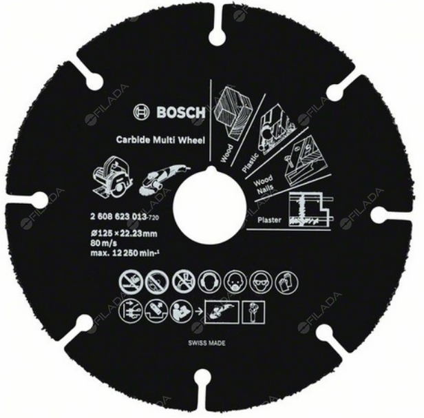 BOSCH řezný kotouč Carbide 125x22,23x1,0 Multi Wheel - BOSCH řezný kotouč Carbide 125x22,23x1,0 Multi Wheel 2608623013