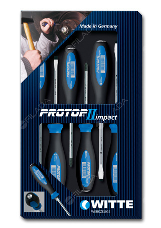 WITTE sada úderových šroubováků PT ll. IMPACT ploché+PH 6ks