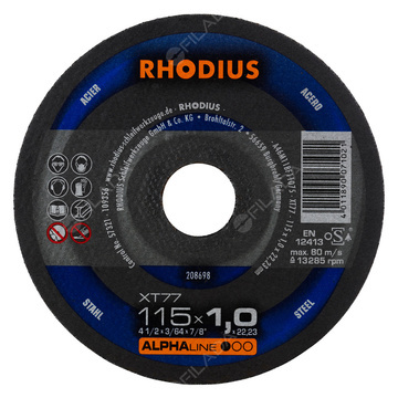  RHODIUS řezný kotouč XT77 115x1,0x22 ALPHAline na ocel 208698