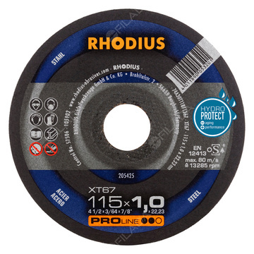  RHODIUS řezný kotouč XT67 115x1,0x22 PROline na ocel 205425