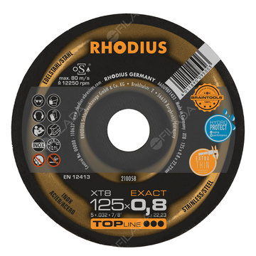 RHODIUS řezný kotouč XT8 EXACT 125x0,8x22 TOPline na nerez 210058