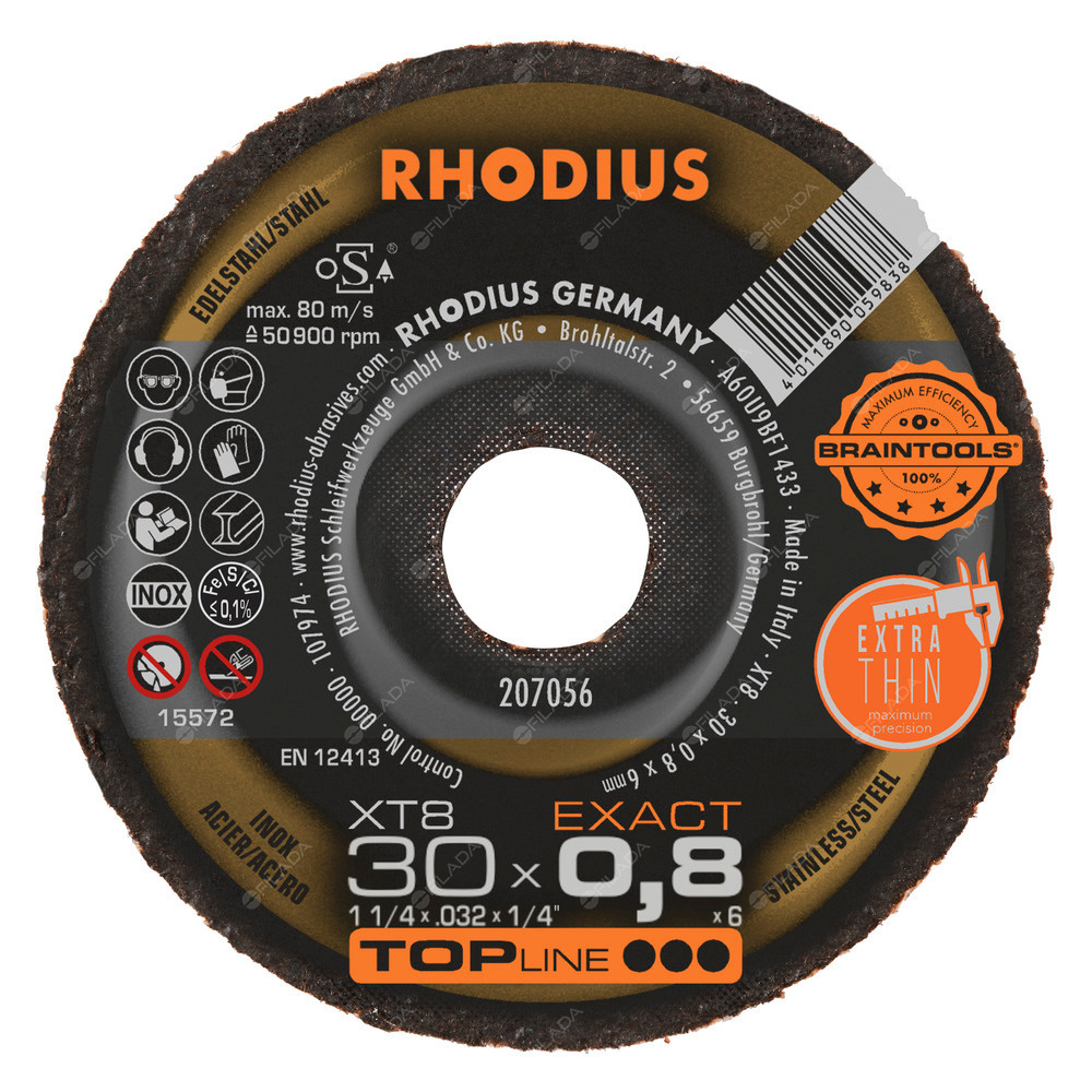 RHODIUS řezný kotouč XT8 EXACT MINI 30x0,8x6 TOPline na nerez