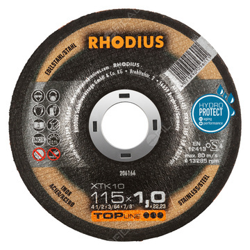 RHODIUS řezný kotouč XTK10 115x1,0x22 TOPline na nerez