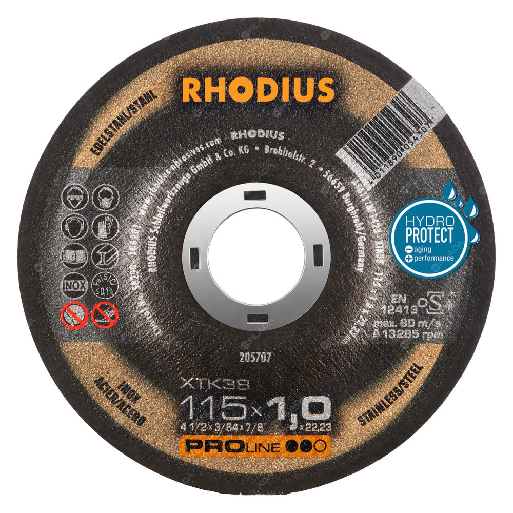 RHODIUS řezný kotouč XTK38 115x1,0x22 PROline na nerez -  RHODIUS řezný kotouč XTK38 115x1,0x22 PROline na nerez 205707