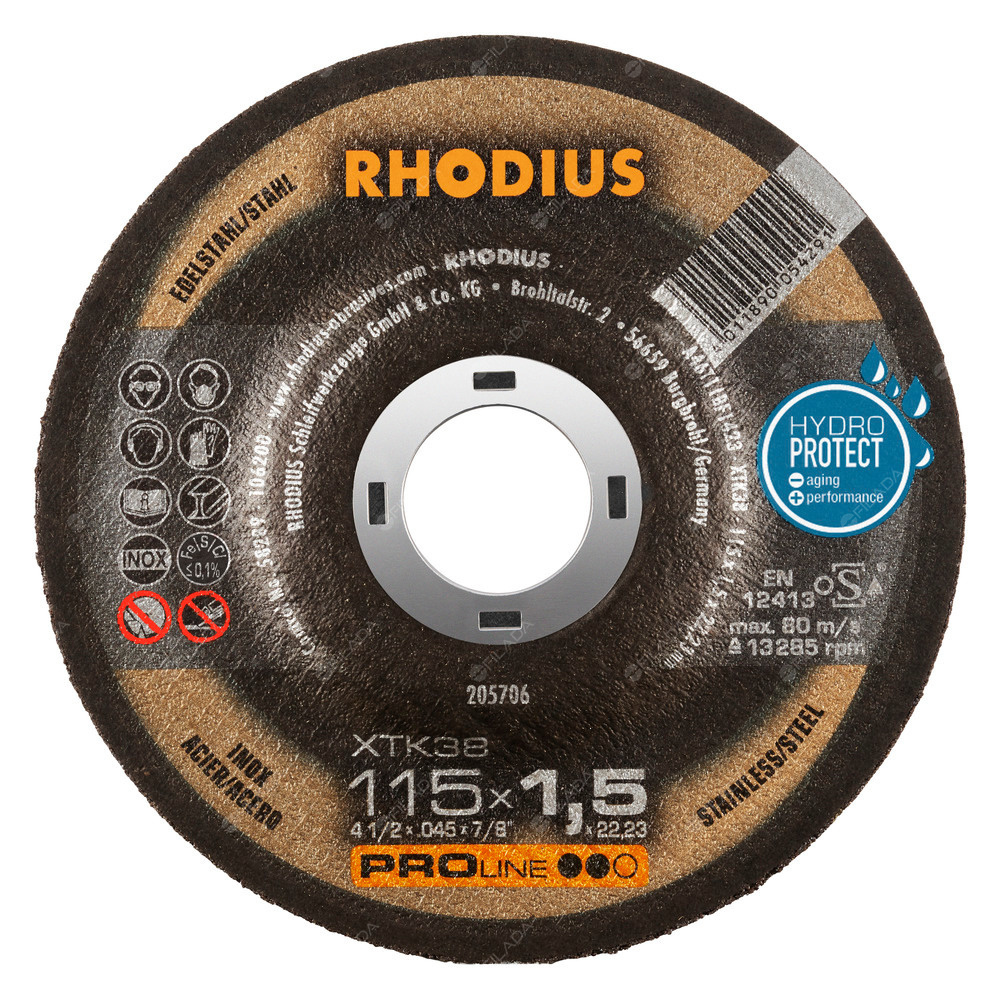 RHODIUS řezný kotouč XTK38 115x1,5x22 PROline na nerez