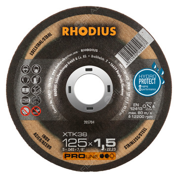  RHODIUS řezný kotouč XTK38 125x1,5x22 PROline na nerez 205704