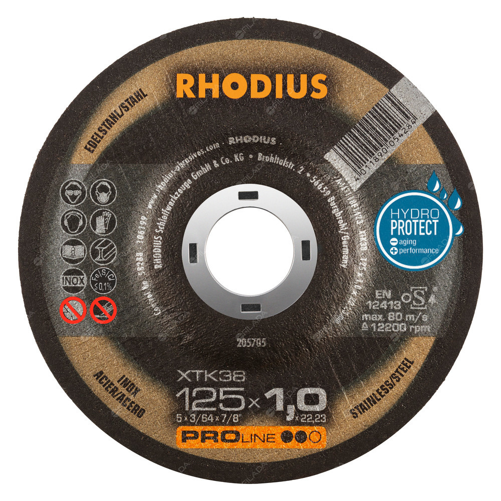 RHODIUS řezný kotouč XTK38 125x1,0x22 PROline na nerez -  RHODIUS řezný kotouč XTK38 125x1,0x22 PROline na nerez 205705