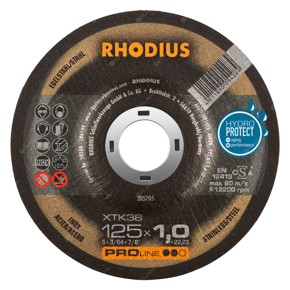  RHODIUS řezný kotouč XTK38 125x1,0x22 PROline na nerez 205705