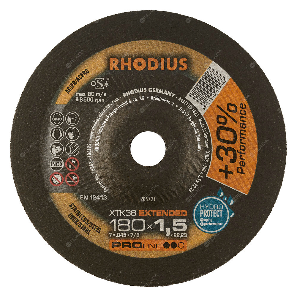 RHODIUS řezný kotouč XTK38 180x1,5x22 PROline na nerez -  RHODIUS řezný kotouč XTK38 180x1,5x22 PROline na nerez 205721