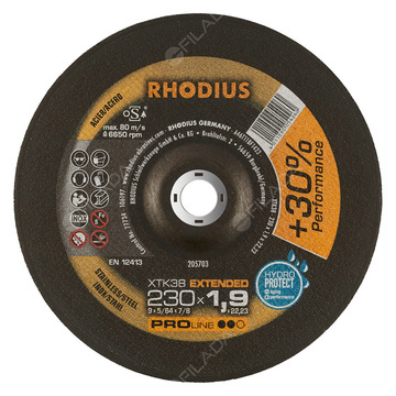  RHODIUS řezný kotouč XTK38 230x1,9x22 PROline na nerez 205703