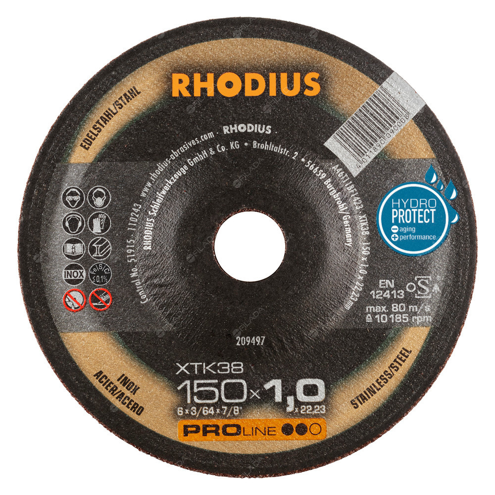 RHODIUS řezný kotouč XTK38 150x1,0x22 PROline na nerez -  RHODIUS řezný kotouč XTK38 150x1,0x22 PROline na nerez 209497