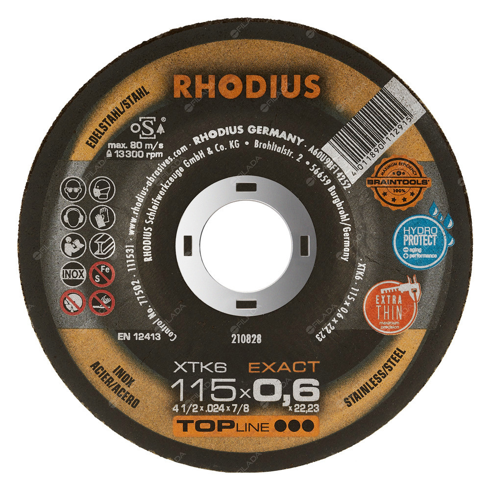 RHODIUS řezný kotouč XTK6 115x0,6x22 TOPline na nerez - RHODIUS řezný kotouč XTK6 115x0,6x22 TOPline na nerez 210828