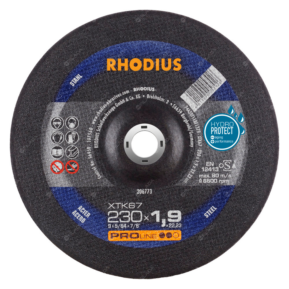 RHODIUS řezný kotouč XTK67 230x1,9x22 PROline na ocel -  RHODIUS řezný kotouč XTK67 230x1,9x22 PROline na ocel 206773