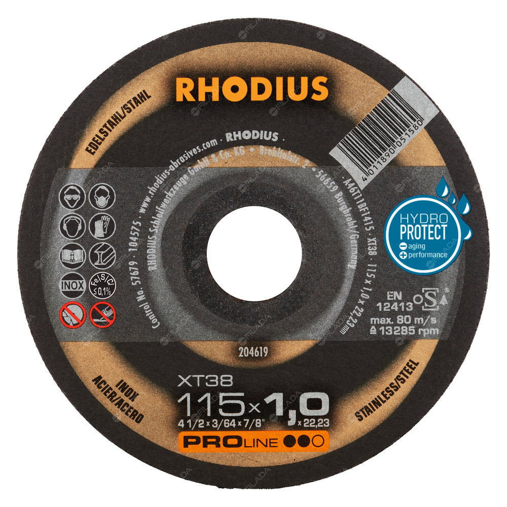 RHODIUS řezný kotouč XT38 115x1,0x22 PROline na nerez - RHODIUS řezný kotouč XT38 115x1,0x22 PROline na nerez 204619