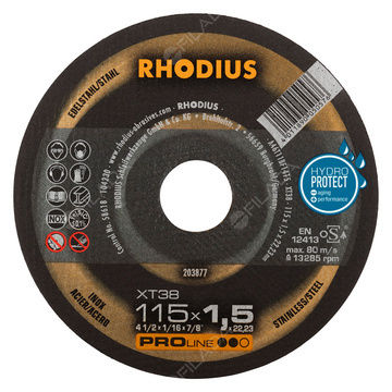  RHODIUS řezný kotouč XT38 115x1,5x22 PROline na nerez 203877