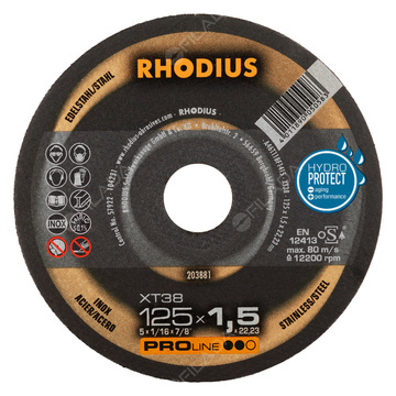 RHODIUS řezný kotouč XT38 125x1,5x22 PROline na nerez