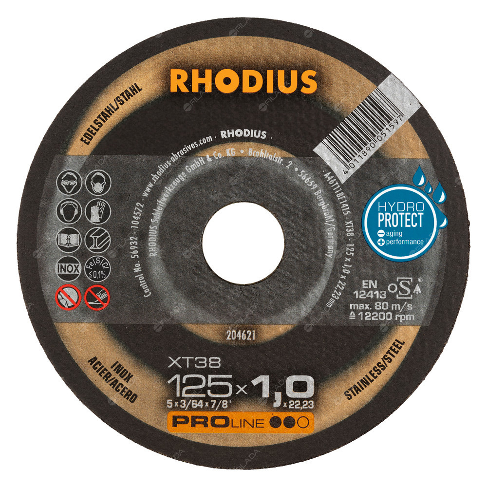 RHODIUS řezný kotouč XT38 125x1,0x22 PROline na nerez -  RHODIUS řezný kotouč XT38 125x1,0x22 PROline na nerez 204621