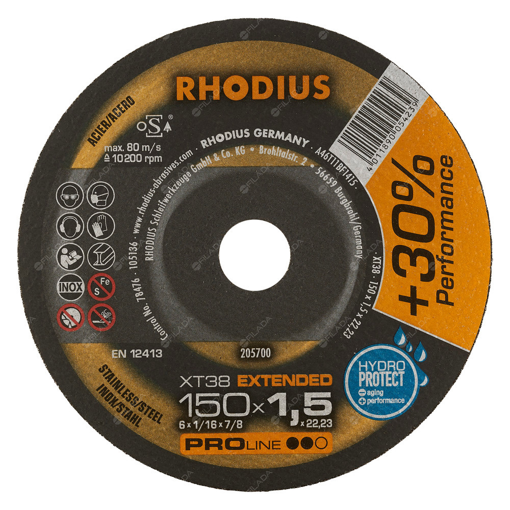 RHODIUS řezný kotouč XT38 150x1,5x22 PROline na nerez -  RHODIUS řezný kotouč XT38 150x1,5x22 PROline na nerez 205700