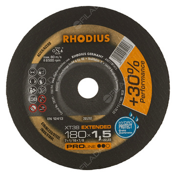 RHODIUS řezný kotouč XT38 180x1,5x22 PROline na nerez 205701