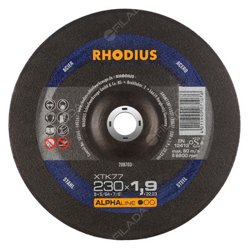  RHODIUS řezný kotouč XTK77 230x1,9x22.23 ALPHAline na ocel 208703