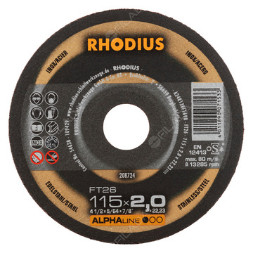  RHODIUS řezný kotouč FT26 115x2,0x22 ALPHAline 208724