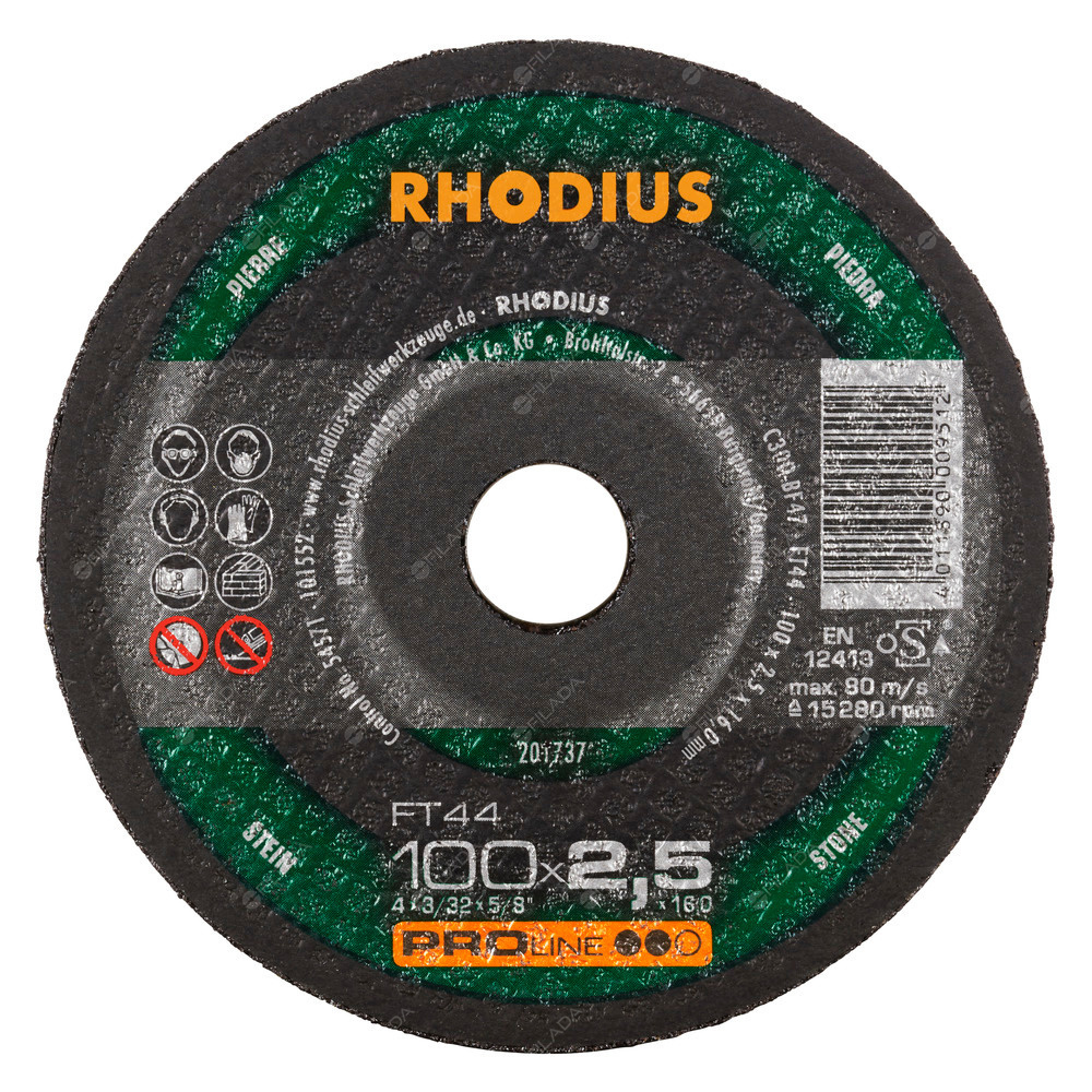 RHODIUS řezný kotouč FT44 100x2,5x16 PROline na kámen - RHODIUS řezný kotouč FT44 100x2,5x16 PROline na hliník 201737