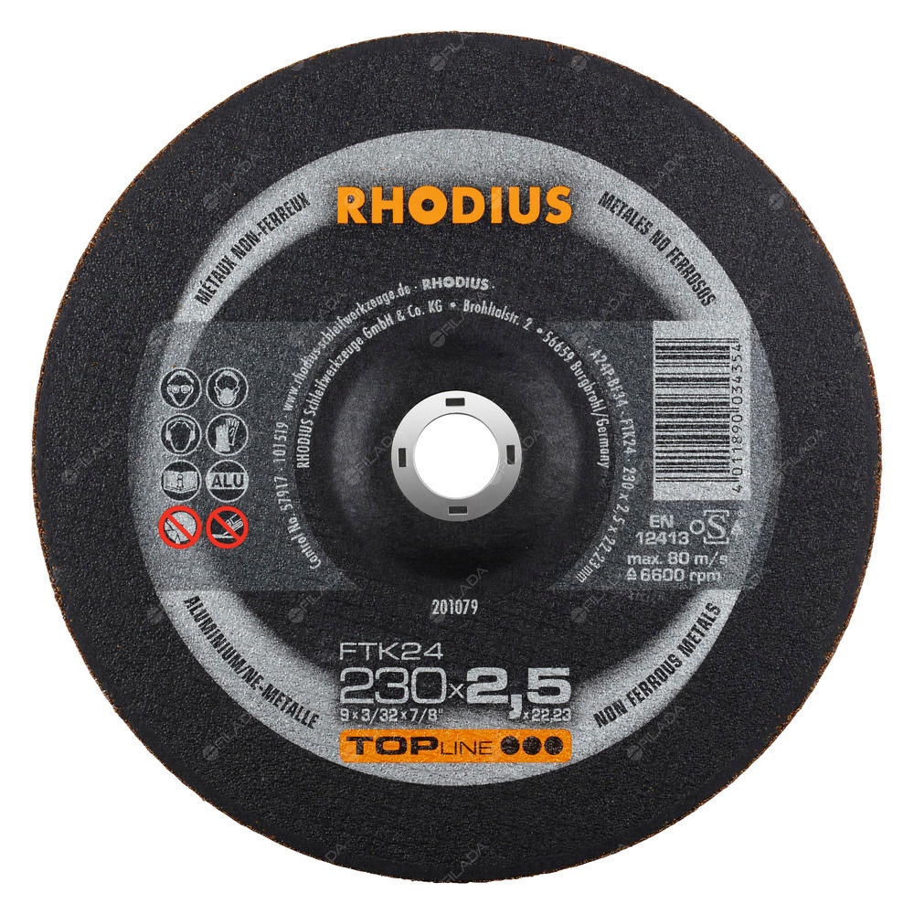 RHODIUS řezný kotouč FTK24 230x2,5x22 TOPline na hliník - RHODIUS řezný kotouč FTK24 230x2,5x22 TOPline na hliník 201079