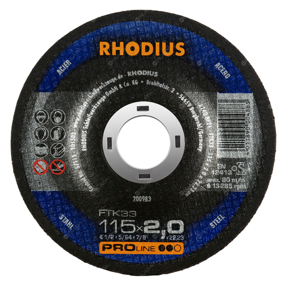 RHODIUS řezný kotouč FTK33 115x2,0x22 PROline na ocel - RHODIUS řezný kotouč FTK33 115x2,0x22 PROline na ocel 200983