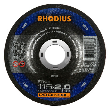 RHODIUS řezný kotouč FTK33 115x2,0x22 PROline na ocel 200983