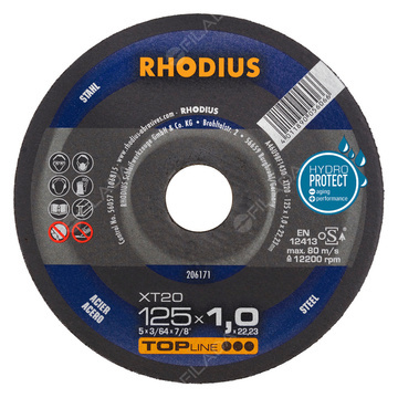  RHODIUS řezný kotouč XT20 125x1,0x22 TOPline na ocel 206171