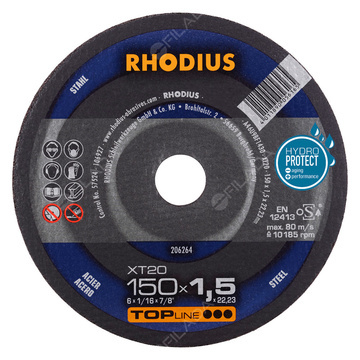  RHODIUS řezný kotouč XT20 150x1,5x22 TOPline na ocel 206264