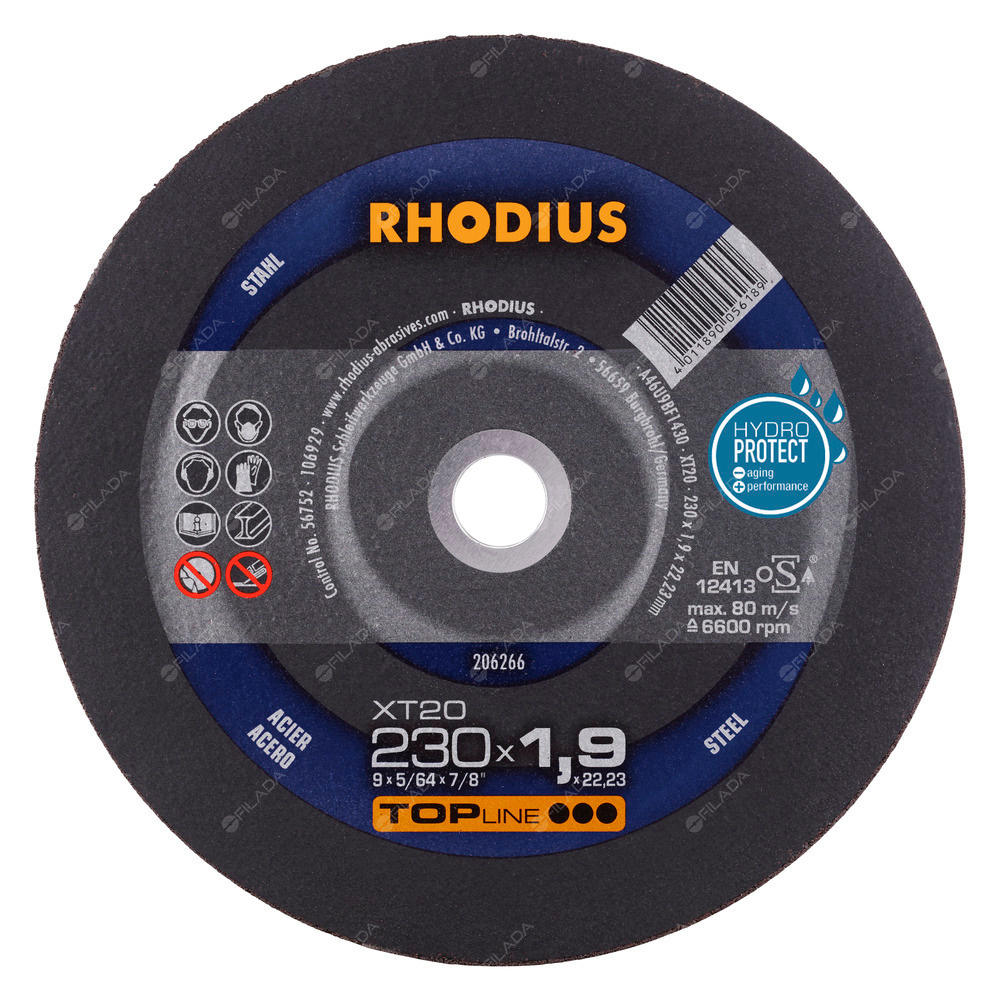 RHODIUS řezný kotouč XT20 230x1,9x22 TOPline na ocel - 23019