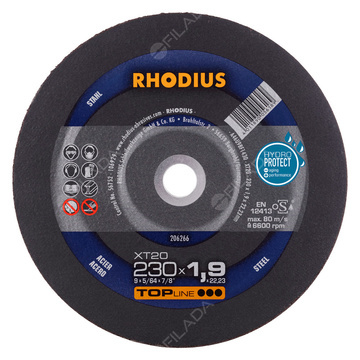  RHODIUS řezný kotouč XT20 230x1,9x22 TOPline na ocel 206266