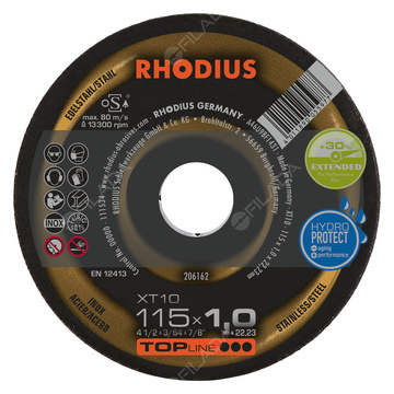 RHODIUS řezný kotouč XT10 115x1,0x22 TOPline na nerez