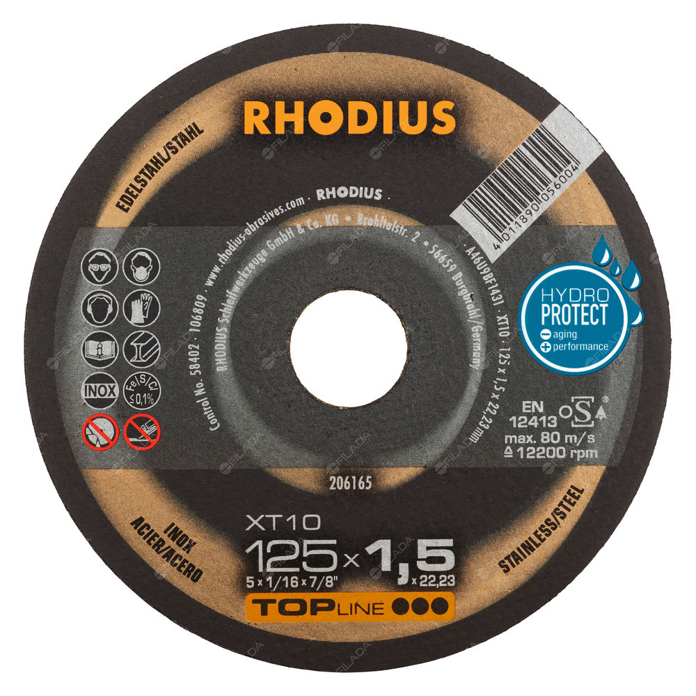 RHODIUS řezný kotouč XT10 125x1,5x22 TOPline na nerez - RHODIUS řezný kotouč XT10 125x1,5x22 TOPline na nerez 206165