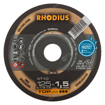 RHODIUS řezný kotouč XT10 125x1,5x22 TOPline na nerez 206165