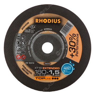  RHODIUS řezný kotouč XT10 180x1,5x22 TOPline na nerez 206259