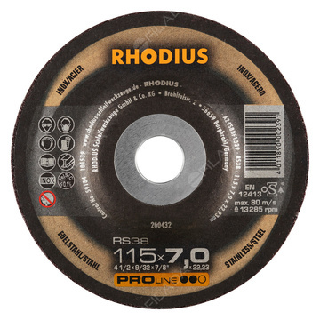 RHODIUS brusný kotouč RS38 115x7,0x22 PROline na ocel a nerez 200432