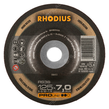 RHODIUS brusný kotouč RS38 125x7,0x22 PROline na ocel a nerez