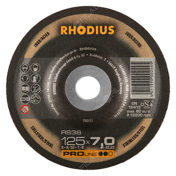  RHODIUS brusný kotouč RS38 125x7,0x22 PROline na ocel a nerez 200451