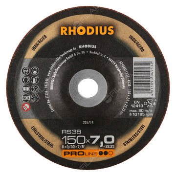 RHODIUS brusný kotouč RS38 150x7,0x22 PROline na ocel a nerez