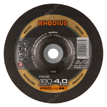 RHODIUS brusný kotouč RS38 180x4,0x22 PROline na ocel a nerez