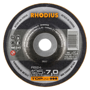 RHODIUS brusný kotouč RS24 125x7,0x22 TOPline na hliník
