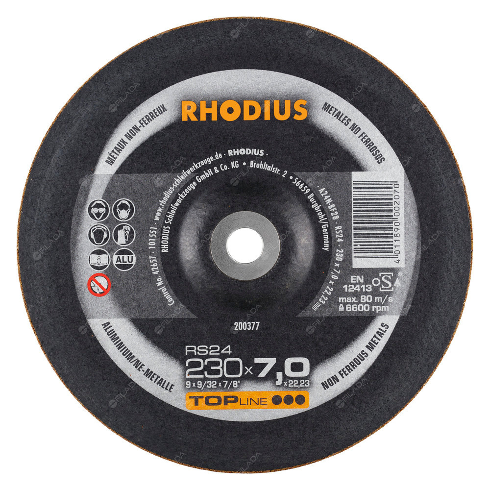RHODIUS brusný kotouč RS24 230x7,0x22 TOPline na hliník -  RHODIUS brusný kotouč RS24 230x7,0x22 TOPline na hliník 200377