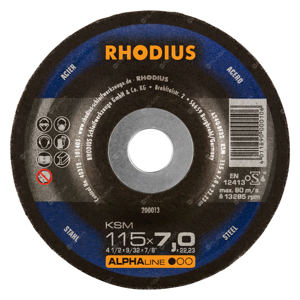 RHODIUS brusný kotouč KSM 115x7,0x22 ALPHAline na ocel