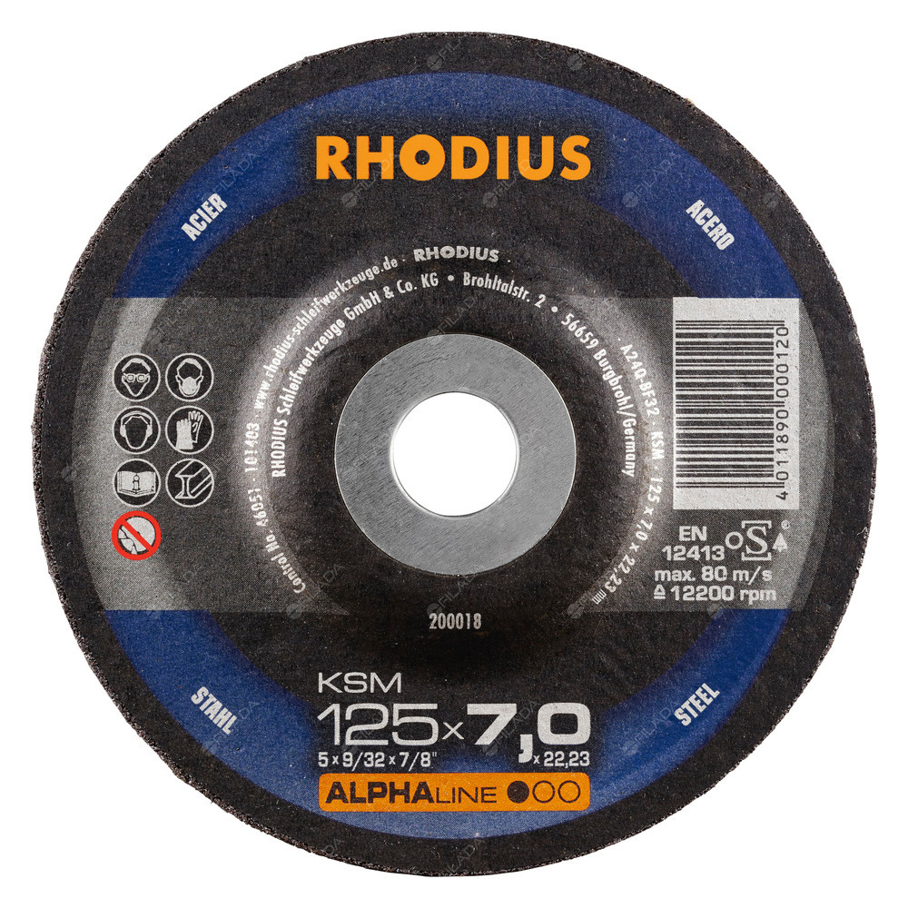 RHODIUS brusný kotouč KSM 125x7,0x22 ALPHAline na ocel - RHODIUS brusný kotouč KSM 125x7,0x22 ALPHAline na ocel 200018