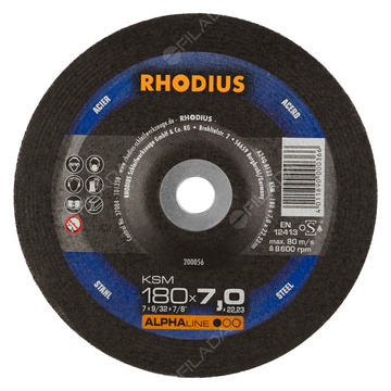 RHODIUS brusný kotouč KSM 180x7,0x22 ALPHAline na ocel 200056