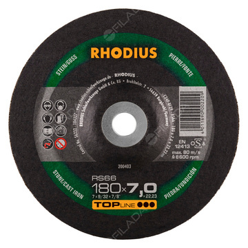  RHODIUS brusný kotouč RS66 180x7,0x22 TOPline na kámen a litinu 200403