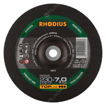 RHODIUS brusný kotouč RS66 230x7,0x22 TOPline na kámen a litinu
